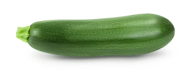 Courgettes fraîches entières isolées sur fond blanc avec chemin de coupe et pleine profondeur de champ — Photo