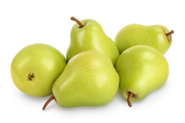 Kırpma yolu ve tam derinlik ile beyaz armut meyvesi izole