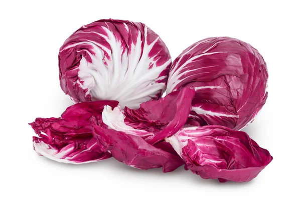 Fresh red radicchio salad isolated on white background with clipping path and full depth of field — Stock Photo, Image