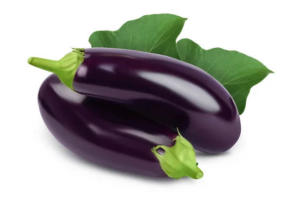 Eggplant or aubergine isolated on white background with clipping path and full depth of field — Stock Photo, Image