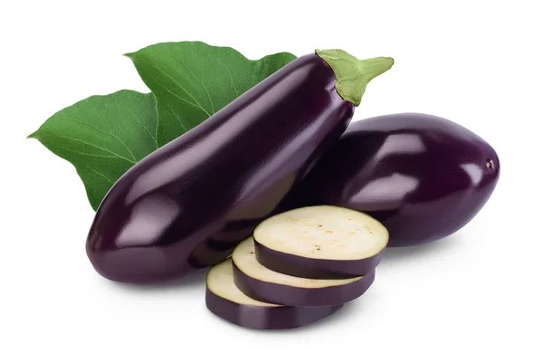 에 그 플랜트 (Eggplant) 나 오베르 진 (aubergine) 은 길을 끊고 밭의 깊이를 넓게 하는 백지에 고립되어 있다 — 스톡 사진