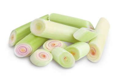 Taze limon otu kırpma yolu ve tam derinlik alan ile beyaz arkaplanda izole