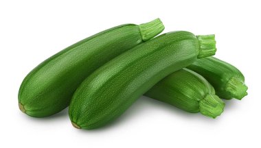 Taze kabak kabağı kırpma yolu ve tam derinlik ile beyaz arkaplanda izole