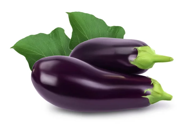 Eggplant or aubergine isolated on white background with clipping path and full depth of field — Stock Photo, Image