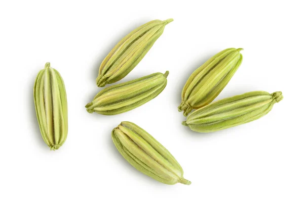 Dried fennel seeds isolated on white background with clipping path. Top view. Flat lay — Stock Photo, Image