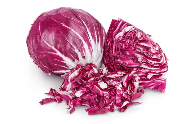 Fresh red radicchio salad isolated on white background with clipping path and full depth of field — Stock Photo, Image