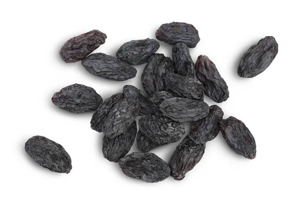 Raisin noir isolé sur fond blanc avec chemin de coupe. Vue de dessus. Pose plate — Photo