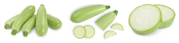 주치니 (zucchini) 또는 골수는 흰 배경에 분리되어 있으며, 스크랩 경로 및 필드, 세트 또는 수집의 전체 깊이 와 함께 분리 — 스톡 사진