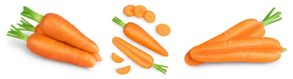 Морковь изолирована на белом фоне. Набор или коллекция — стоковое фото