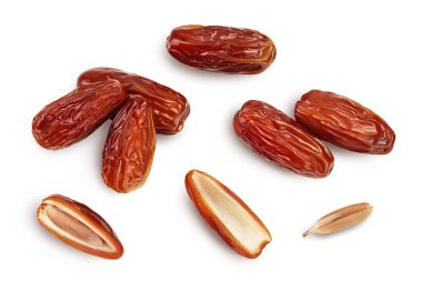 Kırpma yolu olan beyaz arkaplanda izole edilmiş tarihler. Üst Manzara. Düz yatıyordu