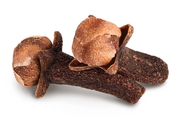 Dry spice cloves isolated on white background with clipping path and full depth of field. — Stock Photo, Image