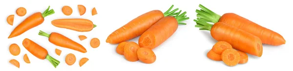 Морква ізольована на білому тлі. Набір або збірка — стокове фото