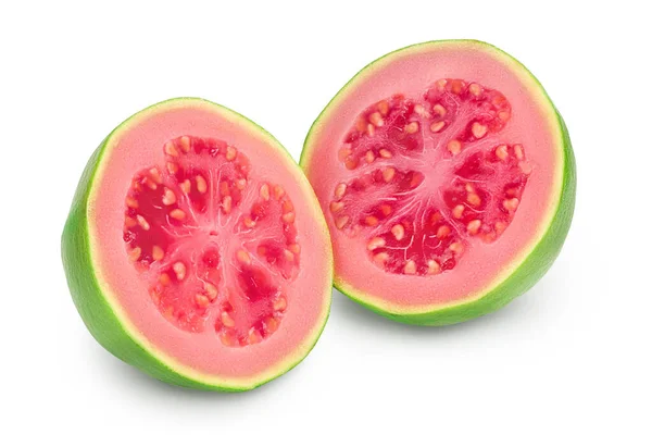 Frutto guava isolato su fondo bianco con percorso di ritaglio e piena profondità di campo — Foto Stock