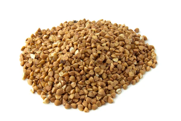 Pile of buckwheat seeds isolated — Stock Photo, Image