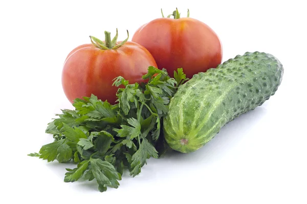 Tomatoes and cucumber — Stock Photo, Image