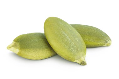 Kabak çekirdekleri beyaz arkaplanda izole.