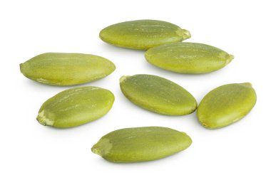 Kabak çekirdekleri beyaz arkaplanda izole.