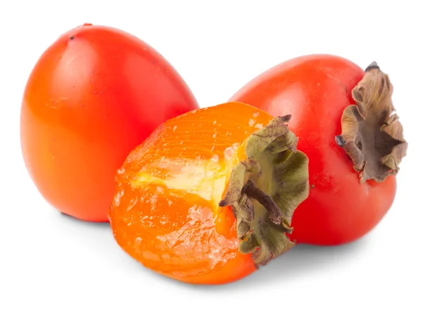 Ripe persimmon with cut — Stock Photo, Image