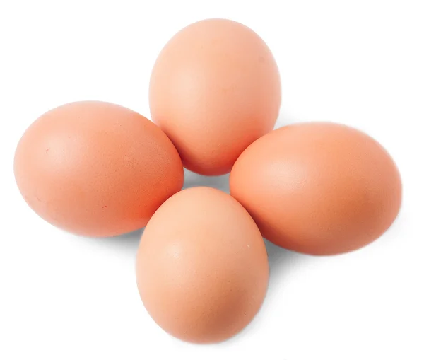 Ovos isolados no fundo branco fechar — Fotografia de Stock