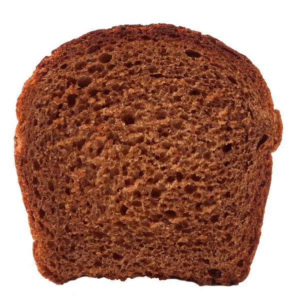Fatia de pão de centeio isolada no fundo branco — Fotografia de Stock