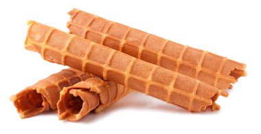 Ev yapımı kurabiye borular üzerinde izole beyaz arka plan