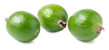 Beyaz arka plan üzerinde izole tropikal meyve feijoa