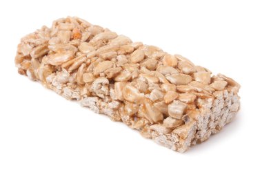 beyaz zemin üzerine fıstık ile bal barlar