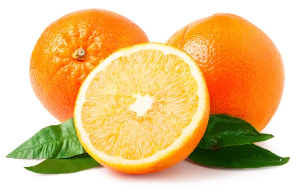 Iki portakal üzerinde beyaz izole — Stok fotoğraf
