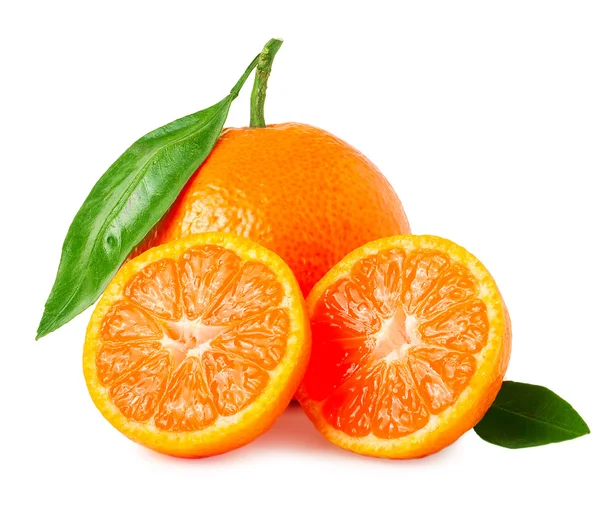 Fresh juicy tangerine on white  background — Stock Photo, Image