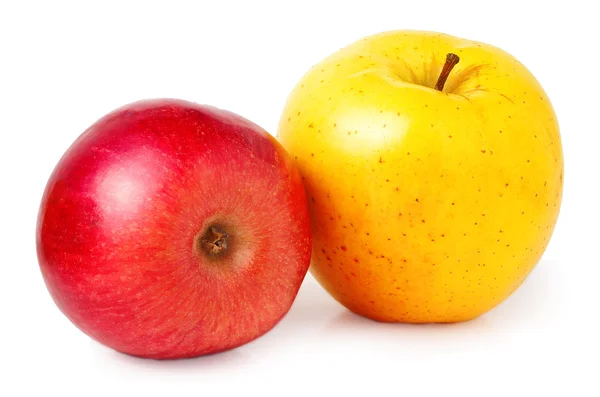 Red and yellow apple isolated on a white background — Stock Photo, Image