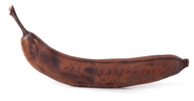 Beyaz zemin üzerinde çürümüş muz izole