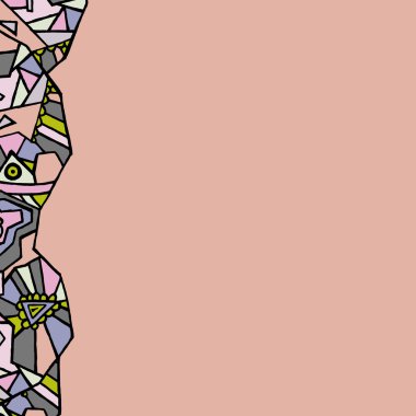 Yan sınır geometrik desen elle çizilmiş