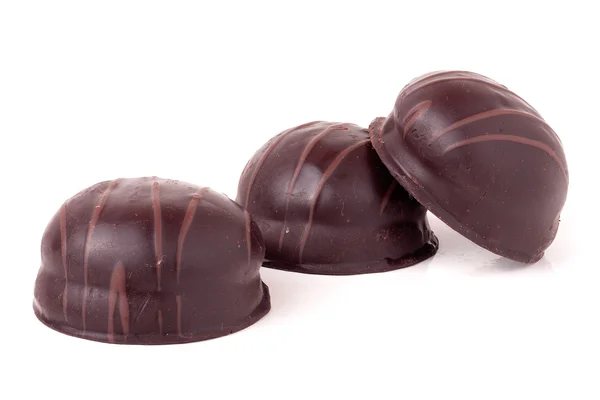 Σοκολάτα καραμέλα που απομονώνονται σε λευκό — Φωτογραφία Αρχείου