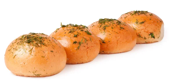 Roti bawang putih diisolasi pada warna putih — Stok Foto