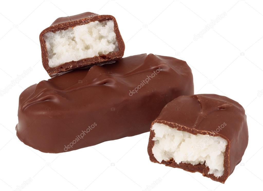 chocolate bars on a white background