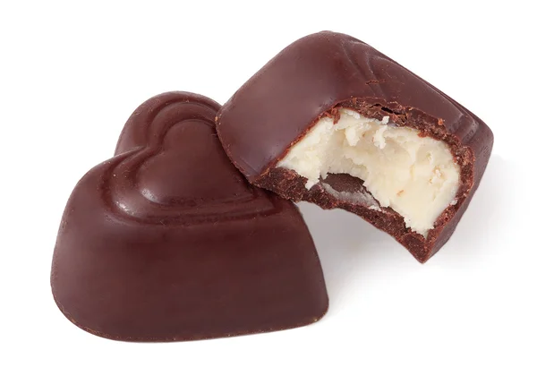 Due caramelle a forma di cuore — Foto Stock
