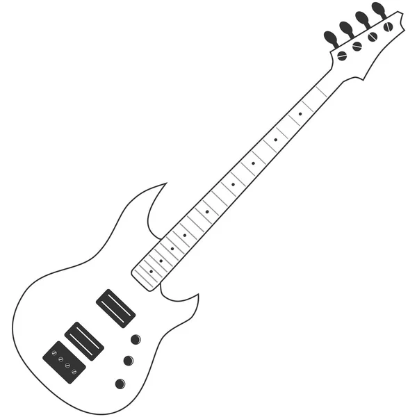 Icono de línea de guitarra eléctrica — Vector de stock