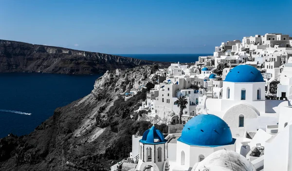 Yunanistan 'ın Oia Köyü Mükemmel Santorini Manzarası.