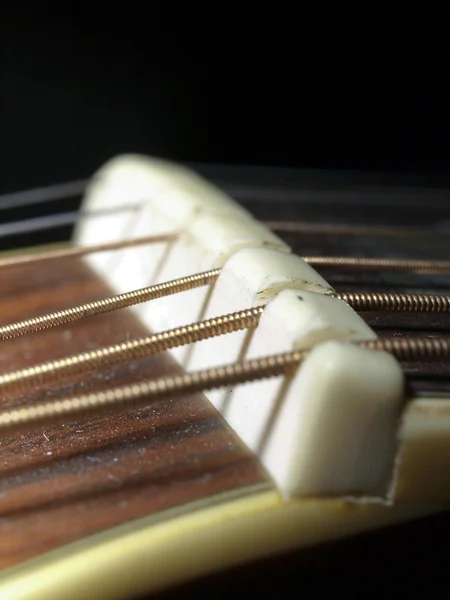 Primo piano di chitarra e corde — Foto Stock