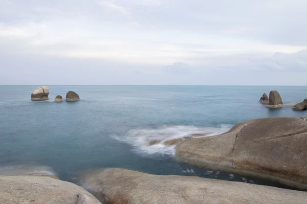 Bizarro roca (hin ta hin yai) formación en la isla de Koh Samui hito muy famoso de samui — Foto de Stock