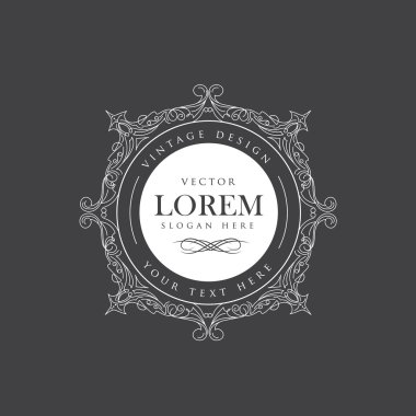Lüks crown çerçeve vektör logolar geliştiği hat zarif t