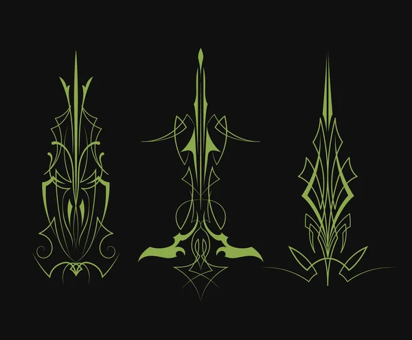 İnce çizgili model vintage tasarım vektörü çizimi