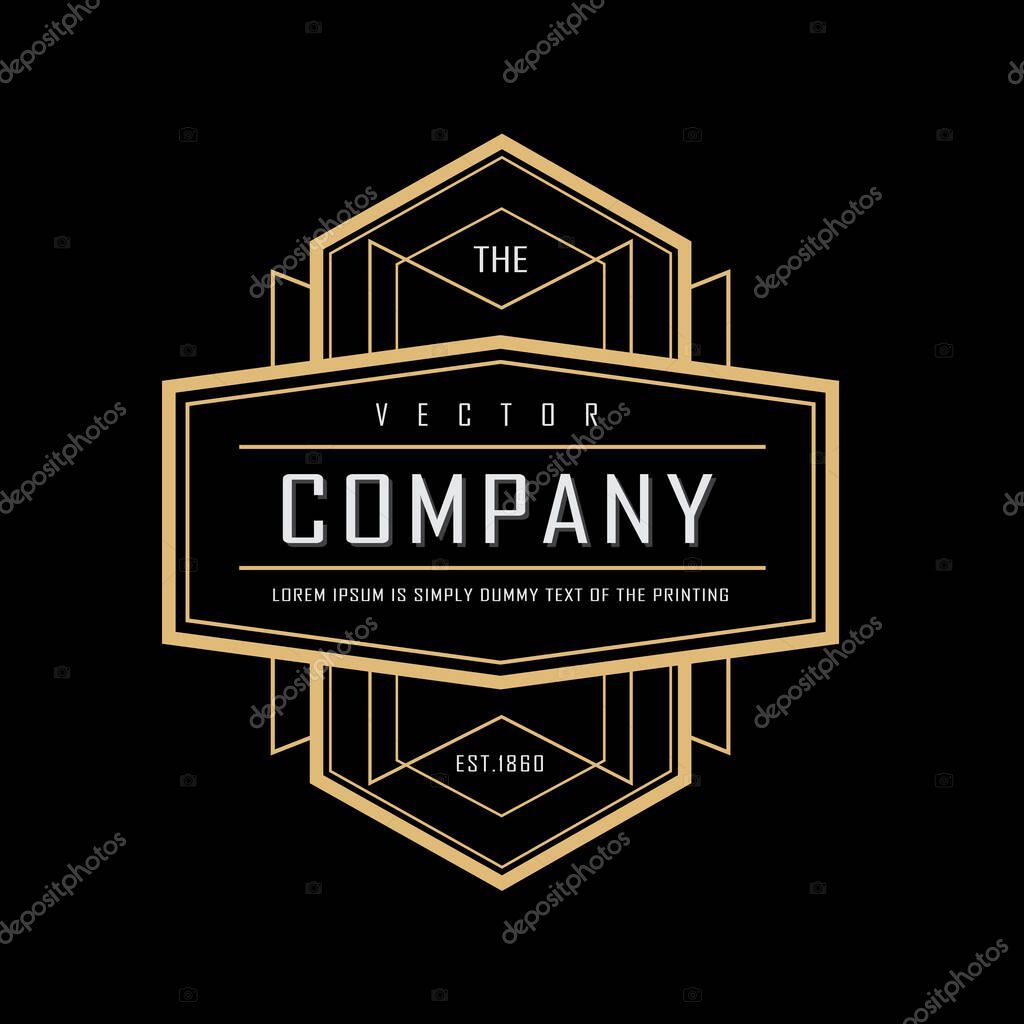 Art deco vintage badge logo design vector illustration