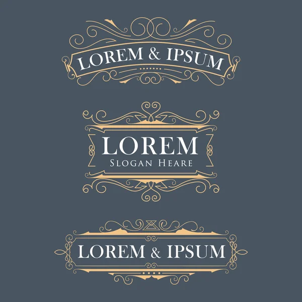 Lüks crown çerçeve modern vektör logolar geliştiği hat el