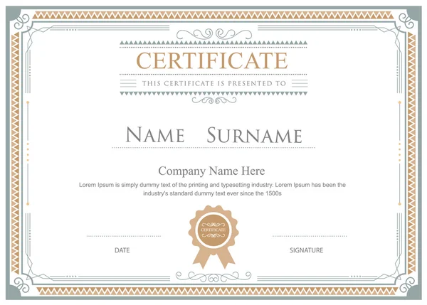 Sertifika flourishes zarif vektör şablonu