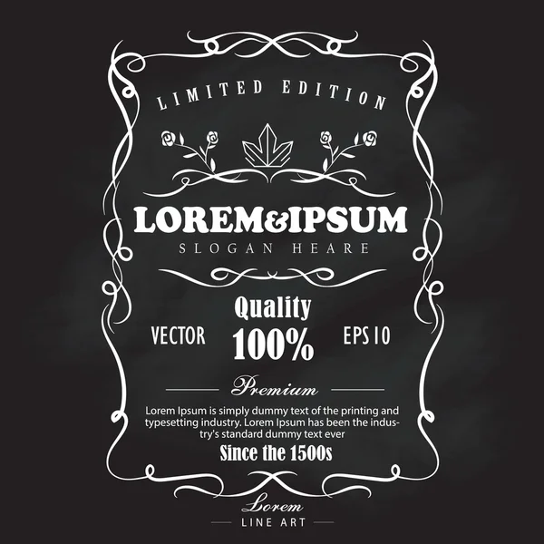 Çerçeve etiket vintage blackboard afiş vektör illustra el çekilmiş