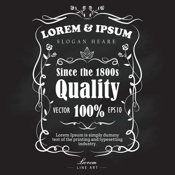 El çizilen çerçeve etiket retro vintage blackboard afiş vektör Il