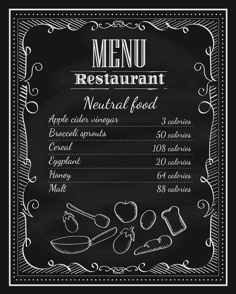 Tablica restauracji ręcznie rysowane tablica rama starodawny menu l — Wektor stockowy