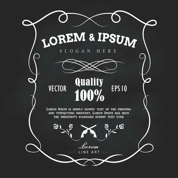 Vintage elle çizilmiş kare etiketi yazı tahtası afiş vektör illustra