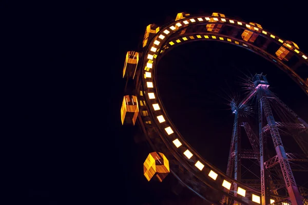Ferris Wheel Long Exposure Night Street Photography Christmas Fair Place — Stock Photo, Image
